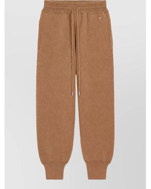 Ami Paris Wool Loose-Fit Jogging Trousers - Brown