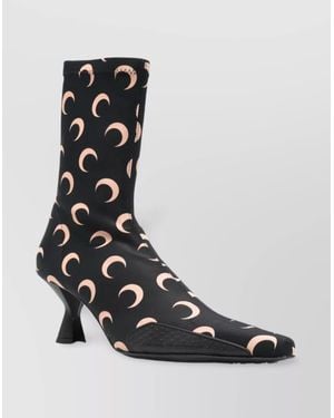 Marine Serre Crescent Moon Ankle-Length Sculpted Heel Boots - Black