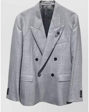 Lardini Double Breasted Soirée Suit Jacket - Grey