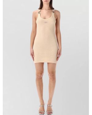 Jean Paul Gaultier Cotton Ribbed Slim-Fit Mini Dress - Natural