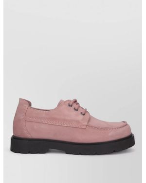 Birkenstock Lace Up Shoes Round Toe Thick Sole - Pink