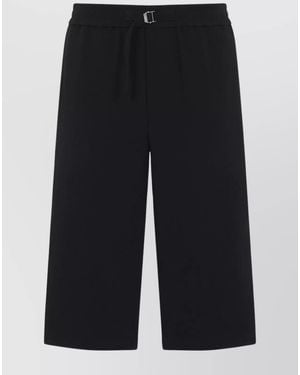 Ami Paris Cotton Loose Bermuda Shorts - Black