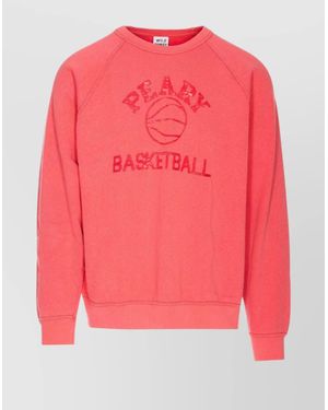 WILD DONKEY Crewneck Sweater With Graphic Print Detail - Pink