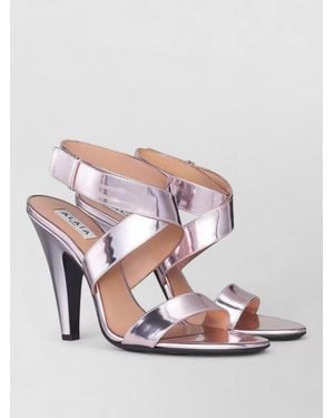 Alaïa Sandals Cone Heel 110 Mirrored Leather - Pink