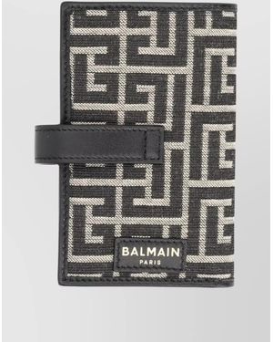 Balmain Monogram Card Holder - Grey
