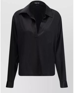 Tom Ford Silk Polo Shirt - Black