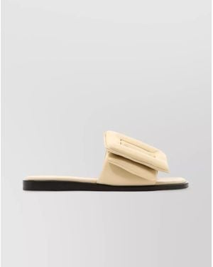 Boyy Leather Puffy Sandals - Natural