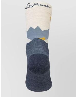Lamunt Martha Seamless Merino Tencel Graphic Socks - Blue
