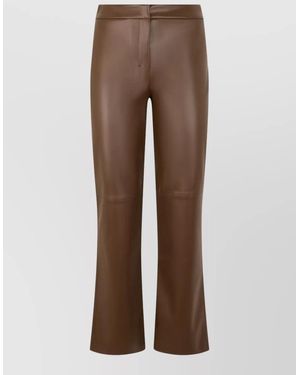 Max Mara High Waisted Flared Synthetic Leather Pants - Brown