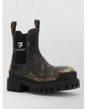 Balenciaga Leather Chelsea Ankle Boots - Black