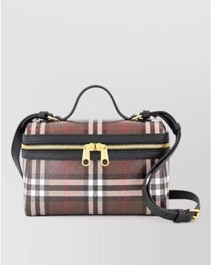 Burberry Check Canvas Clutch Bag - Gray