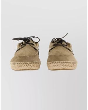 Manebí Round Toe Espadrilles Boat Shape - Metallic