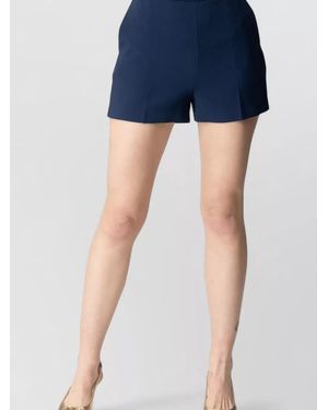 Elisabetta Franchi Shorts Belted Waist Pleated Front Design - Blue
