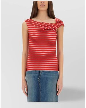 MSGM Knotted Shoulder Strap Top - Red