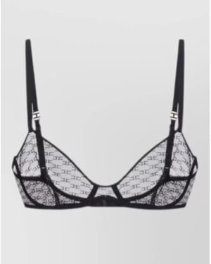 Elisabetta Franchi Sheer Bra Adjustable Straps Lingerie Piece - Grey