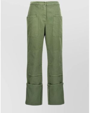 Max Mara Denim Wide-Leg Trousers - Green