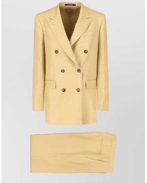 Tagliatore Double Breasted Suit Notched Lapels Tailoring - Natural