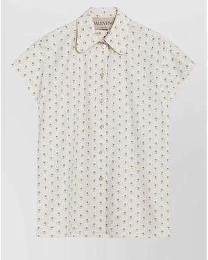 Valentino Garavani Short Sleeve Floral Shirt - White