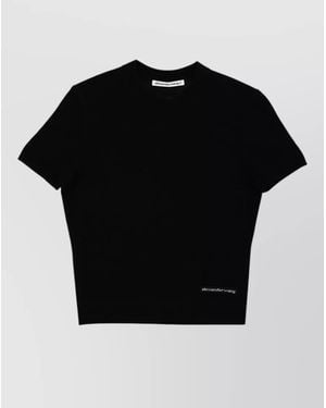 Alexander Wang Knit T Shirt Logo Crew Neck - Black
