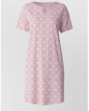 CALIDA Night Shirt Keyhole Detail Knee Length - Pink