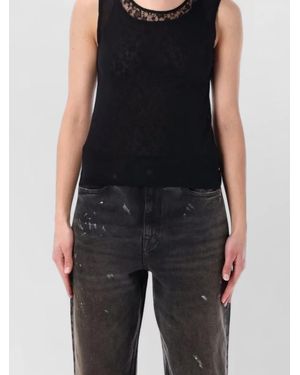 Our Legacy Layered Tank Top Lace Sheer Design - Black