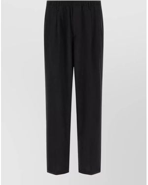 Cellar Door Virgin Wool Straight-Leg Pants - Black