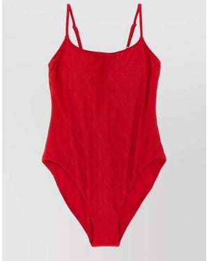 Polo Ralph Lauren Kennedy Scoop Neckline One Piece Swimsuit - Red