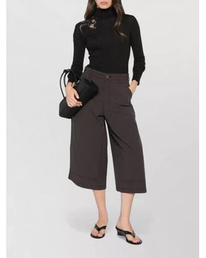 Ermanno Scervino Wool Turtleneck Sweater Lace Detail Slim - Black