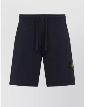 Stone Island Cotton Fleece Sweat Shorts - Blue