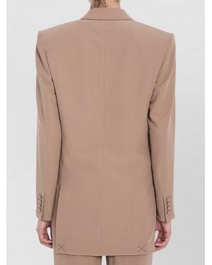 Saint Laurent Silk Oversized Double-Breasted Blazer - Grey
