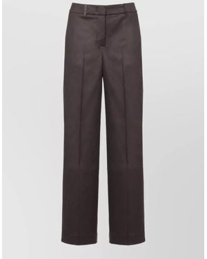 Peserico Virgin Wool Straight-Leg Suit Pants - Gray