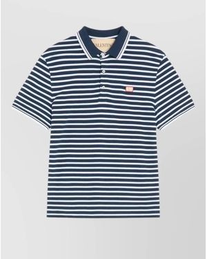 Valentino Garavani Cotton Piqué Polo Shirt - Blue
