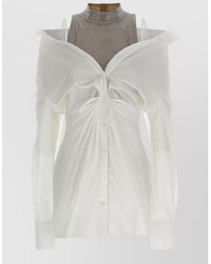 GIUSEPPE DI MORABITO Cotton Shirt Mini Dress - Grey