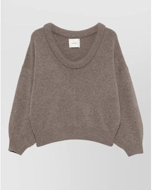 Lisa Yang Cashmere Off-Shoulder Sweater - Brown