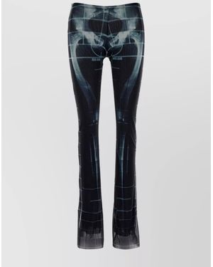 Jean Paul Gaultier Printed Flared Trousers - Blue