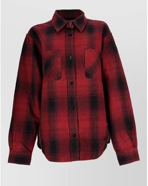 Our Legacy Checked Cotton Fitted Jacket - Red
