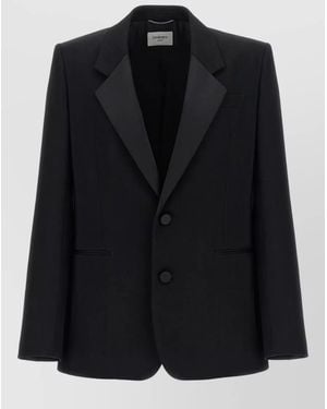 Saint Laurent Tuxedo Blazer Single Breasted Notch Lapel - Black