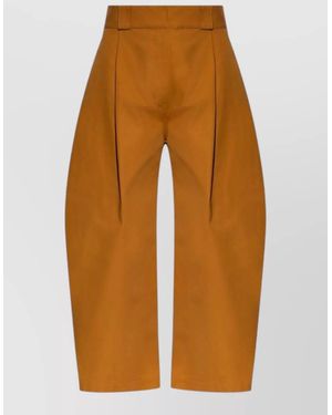 Balenciaga Wide Leg Shorts Nylon Silk Belt Loops - Orange