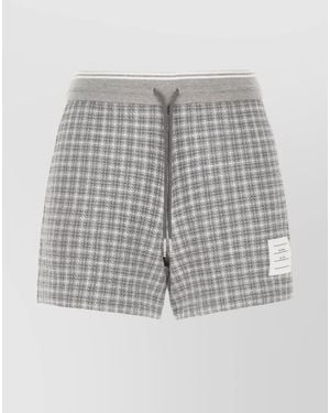 Thom Browne Checked Tweed Knee-Length Shorts - Grey