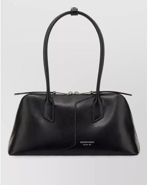 Emporio Armani Leather Shoulder Bag - Black