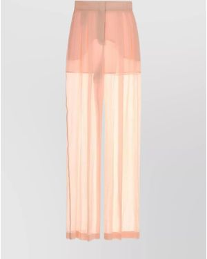 Alberta Ferretti Silk Wide-Leg Trousers - Pink