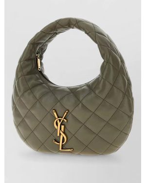 Saint Laurent Icarino Leather Clutch Bag - Green