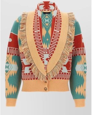 Alanui Icon Jacquard Cardigan - Orange