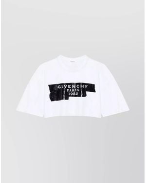 Givenchy Short Sleeve Cropped T-Shirt With 3D Print - White