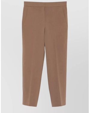 Max Mara Cropped Straight Leg Pants Belt Loops - Brown