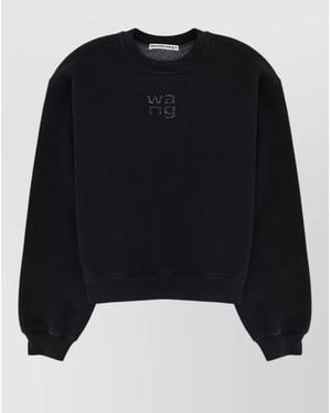 Alexander Wang Logo Crew Neck Sweatshirt Comfort Fit - Black