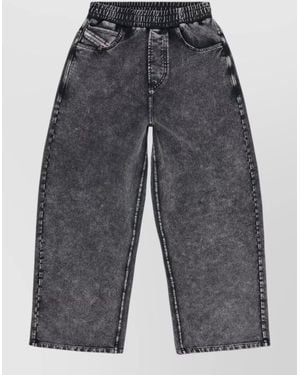 DIESEL Wide Leg Denim Trousers Low Crotch - Grey