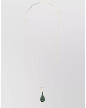 TOTEME Teardrop Gemstone Pendant Necklace On Chain - White