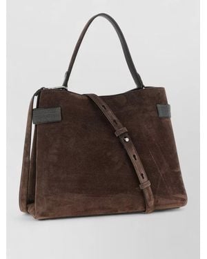 Brunello Cucinelli Essence Large Tote Bag Shoulder Strap - Brown