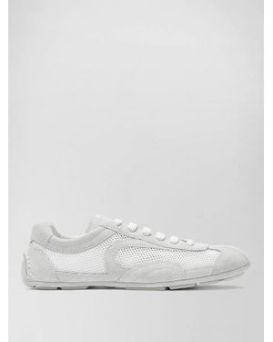 Prada Mesh Trainers Low Top Rubber Sole - White